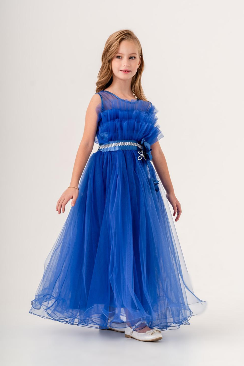 Kız Çocuk Robası Katlı Özel Gün Abiye Elbise MNK0475