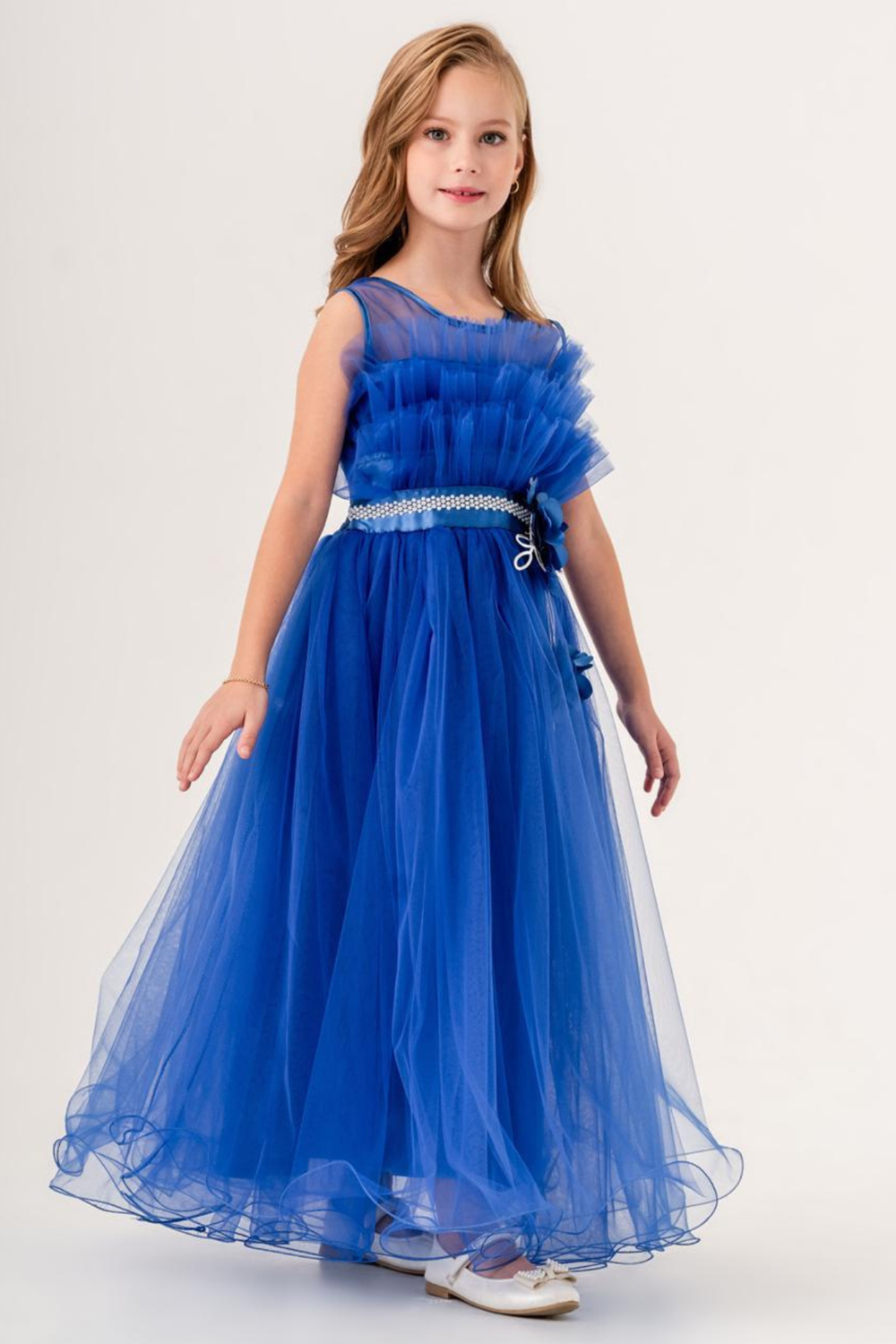 Kız Çocuk Robası Katlı Özel Gün Abiye Elbise MNK0475