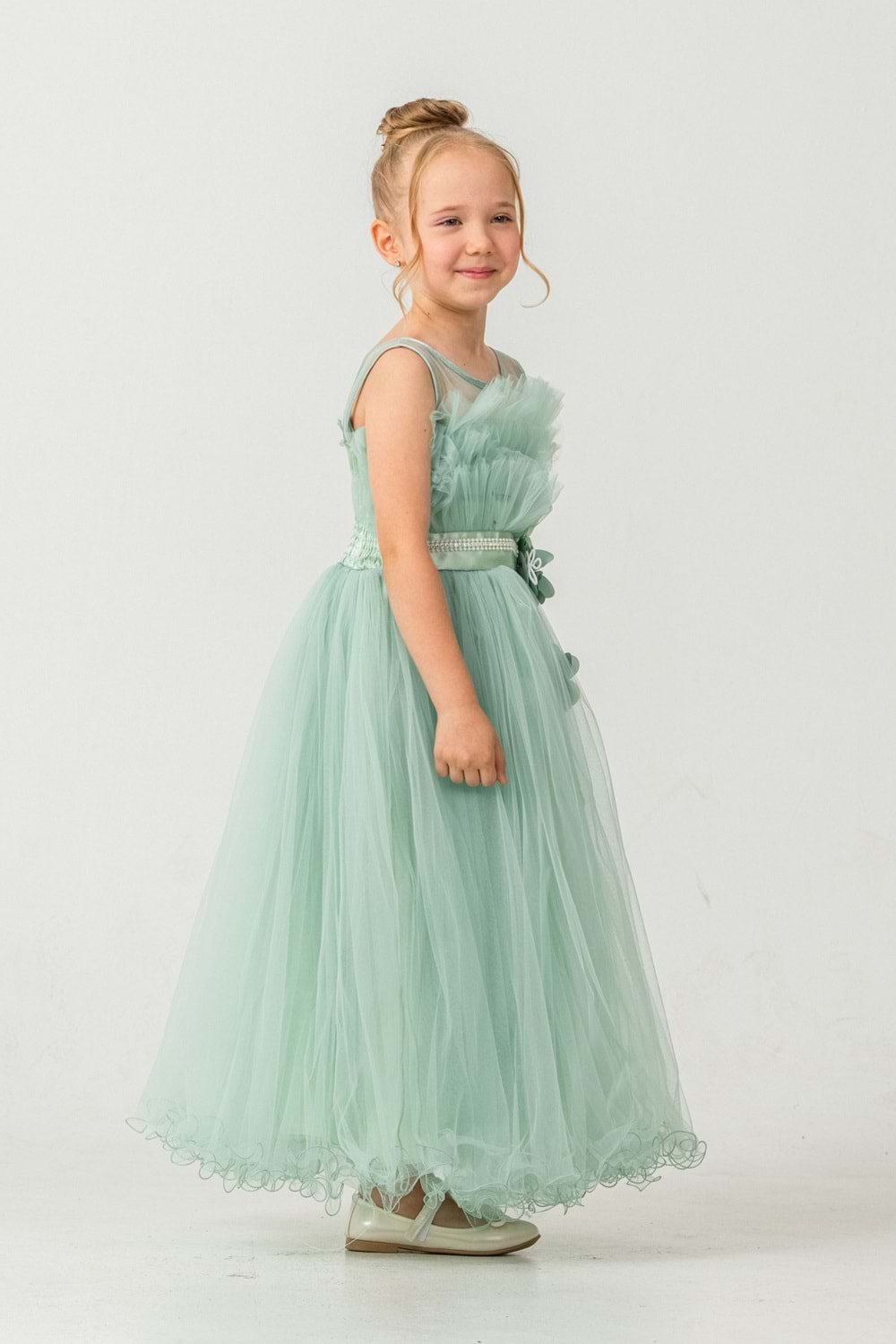 Kız Çocuk Robası Katlı Özel Gün Abiye Elbise MNK0475