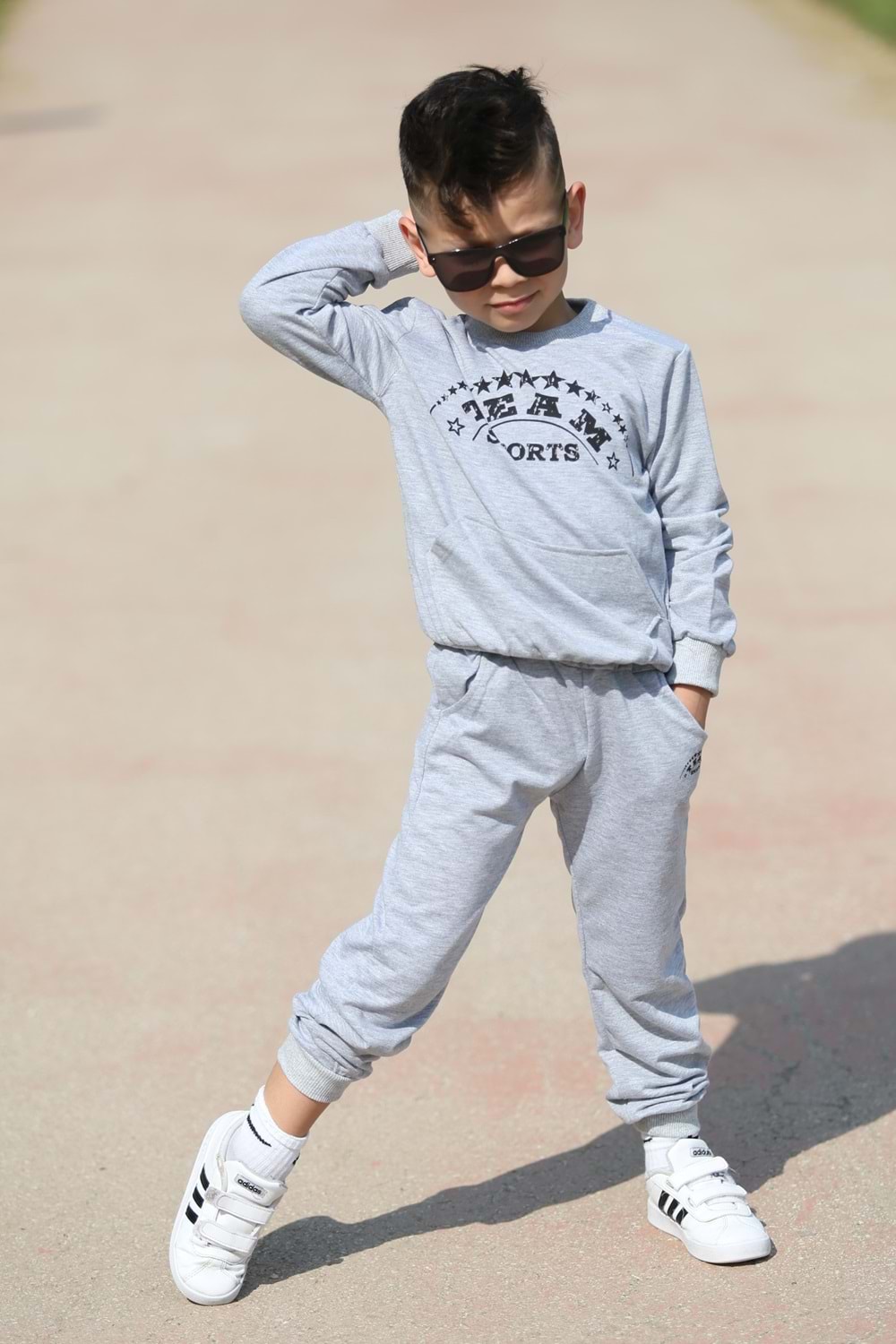 Sport Çocuk Kanguru Cepli 2iplik Mevsimlik Eşofman MNK0506