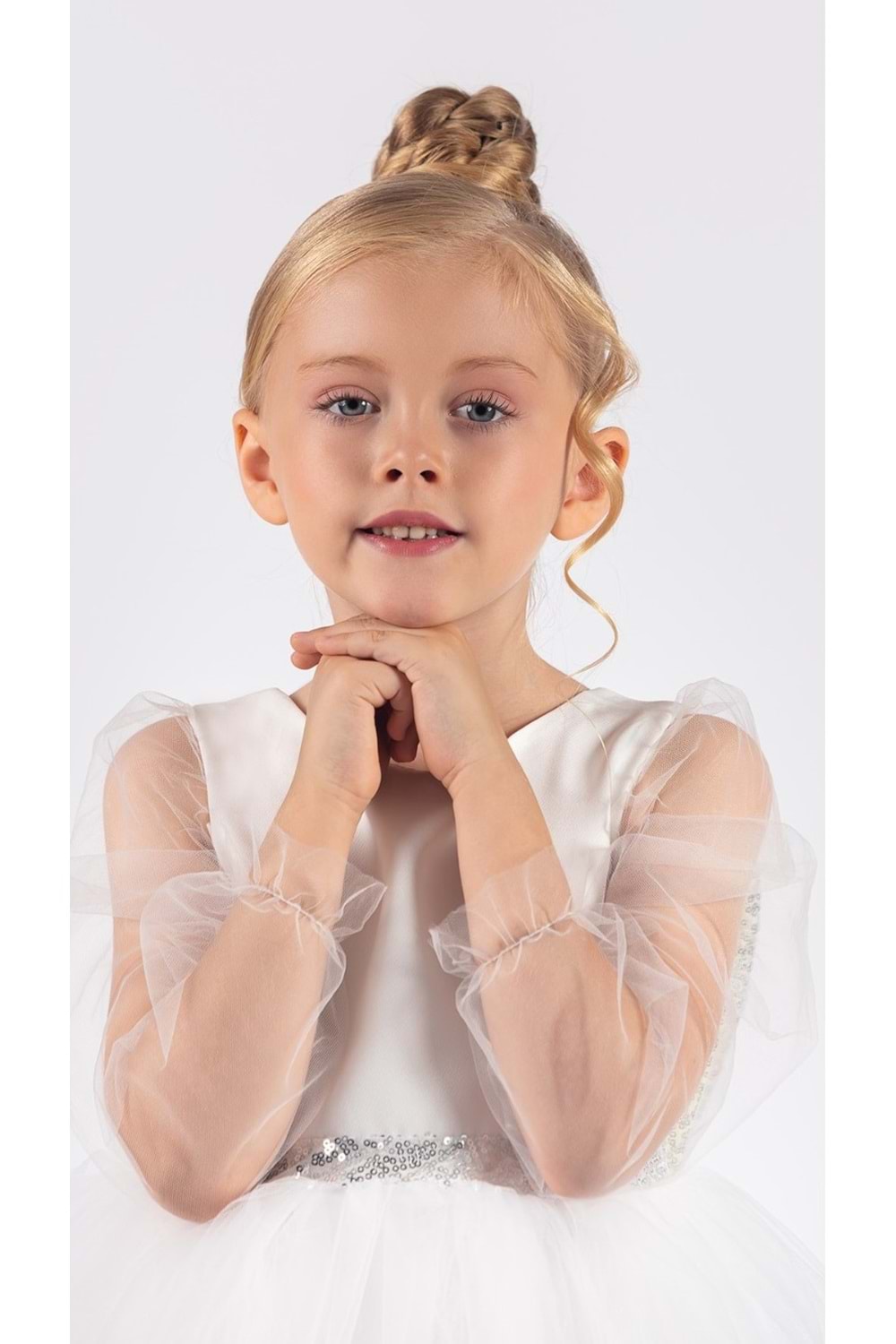 Kanatlı Kız Çocuk Şifon Kol Abiye MNK0534