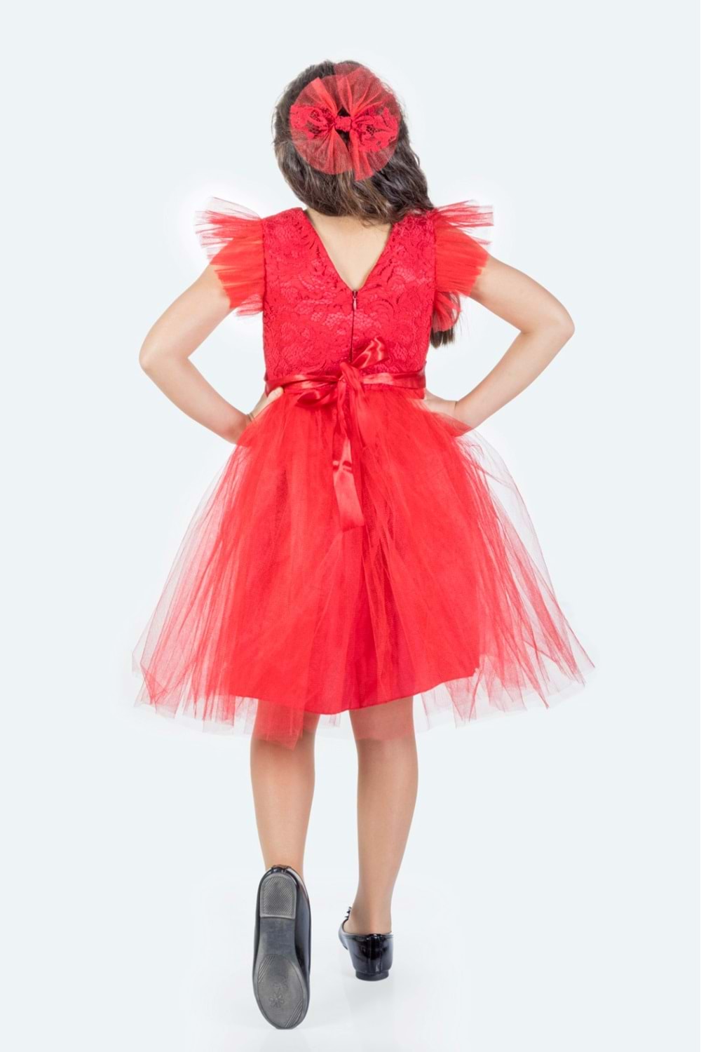 Roza Dantel Tütü Kız Çocuk Abiye Elbise MNK0546