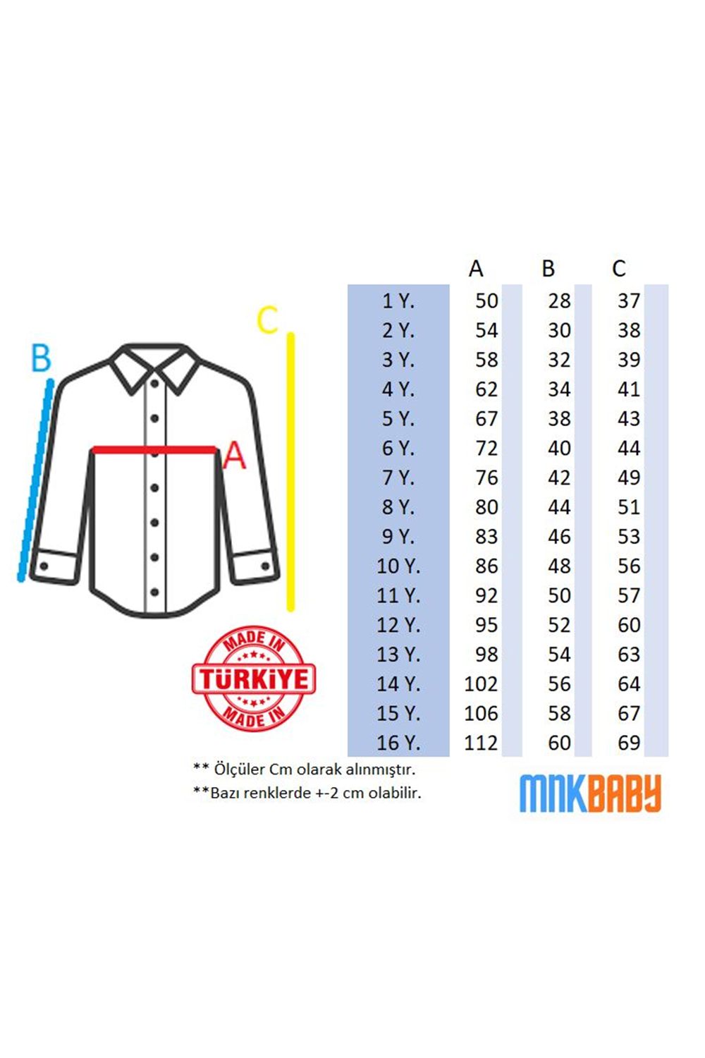 Düz Renk Erkek Çocuk Gömlek MNK0575