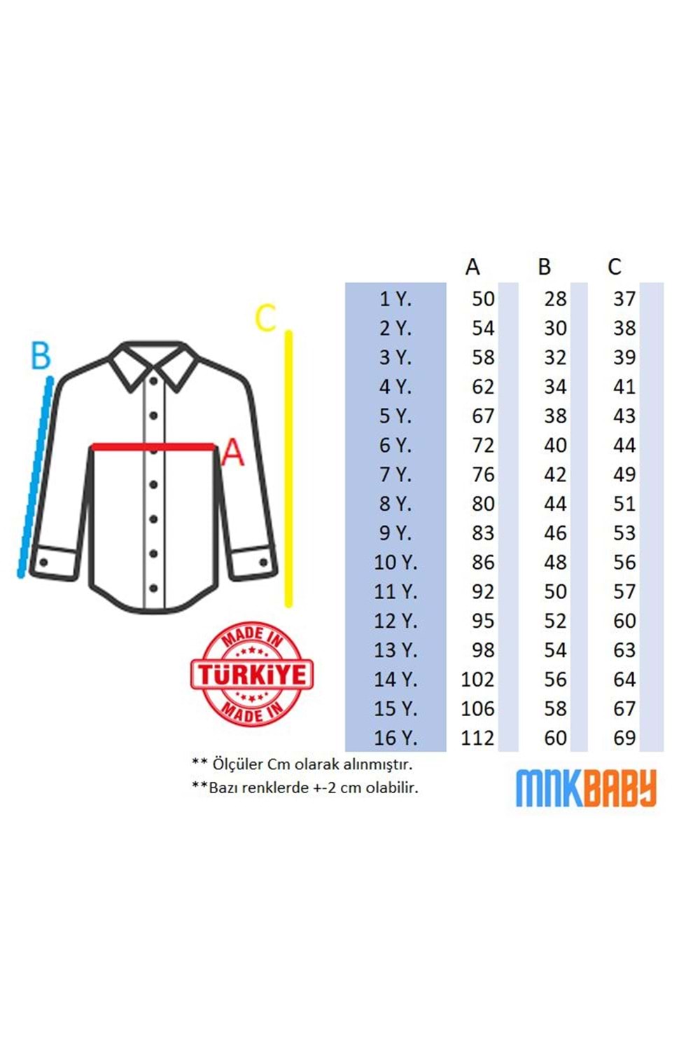 Düz Renk Erkek Çocuk Gömlek MNK0575