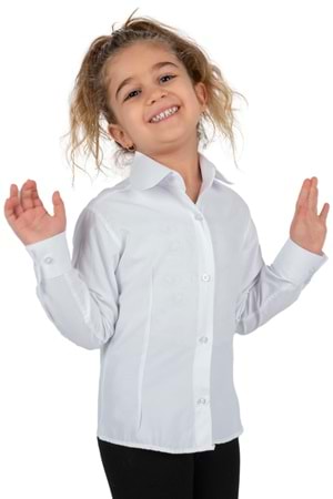 Düz Renk Kız Çocuk Gömlek MNK0576