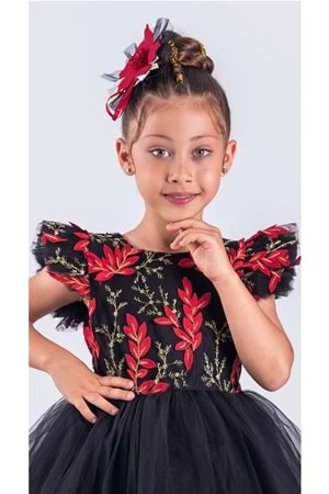 Kız Çocuk Nakışlı Tütü Etek Elbise MNK0578