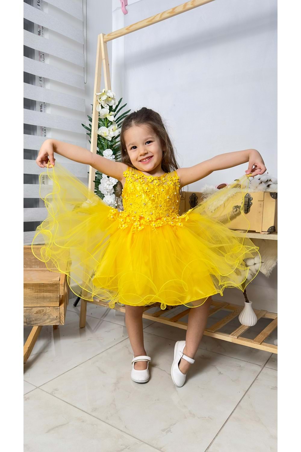 İncili Kız Çocuk Daisy Elbise MNK0585