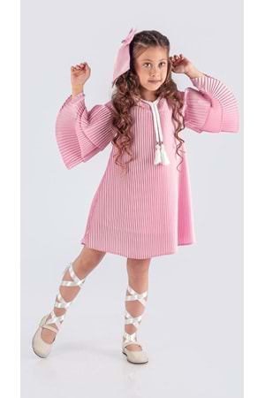 Kız Çocuk Krep Plise Elbise MNK0595