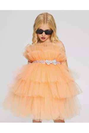 Saten Kumaş , Tütülü Nimfea Kız Çocuk Abiye Elbise MNK0597