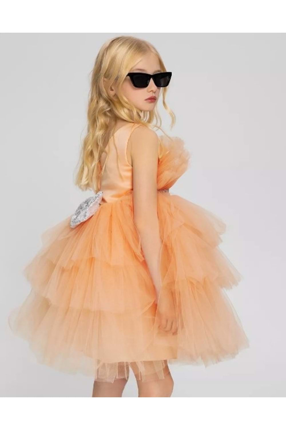 Saten Kumaş , Tütülü Nimfea Kız Çocuk Abiye Elbise MNK0597