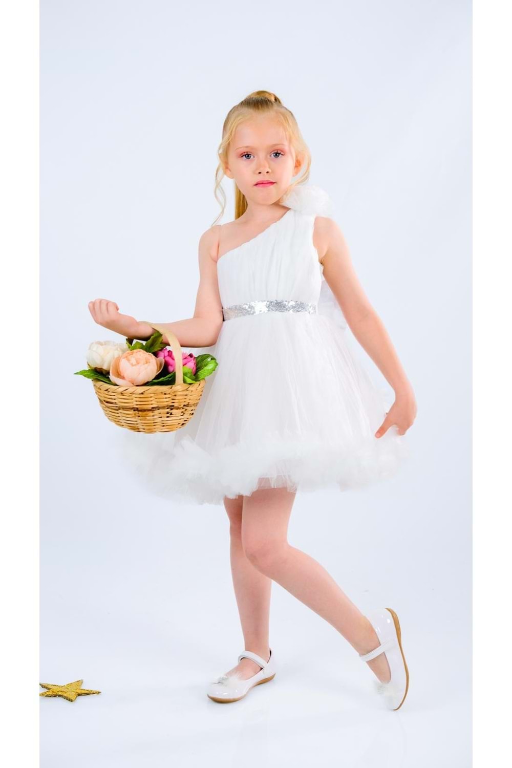 Tek Omuz Kız Çocuk Abiye MNK0599