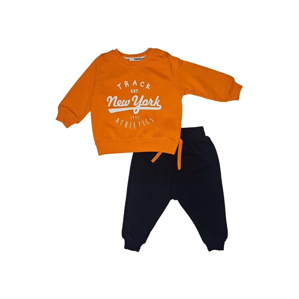 Baskılı İkiiplik Erkek Bebek Pijama Takım MNK0604