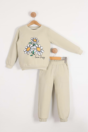 Papatya Motif Kız Çocuk Eşofman MNK0620