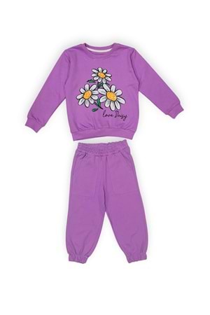 Papatya Motif Kız Çocuk Eşofman MNK0620