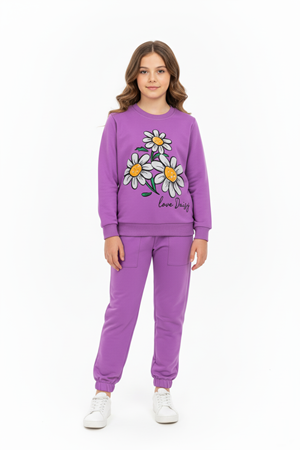 Papatya Motif Kız Çocuk Eşofman MNK0620