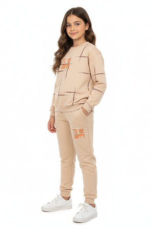 To Be Happy Motif Kız Çocuk Eşofman MNK0624