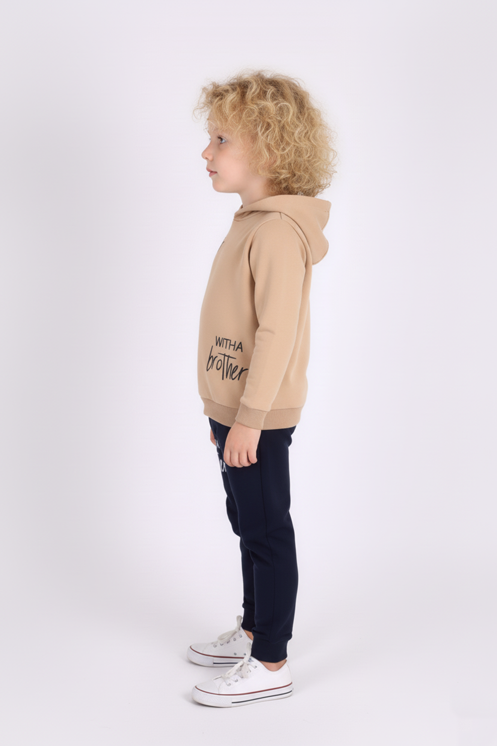 Baskılı Erkek Kapüşonlu Çocuk Eşofman MNK0627