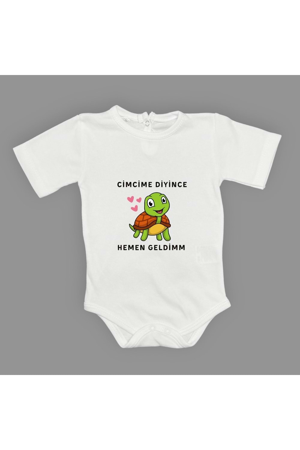 Cimcime Diyince Hemen geldimm Baskılı Bebek Body Zıbın Çıtçıtlı Badi