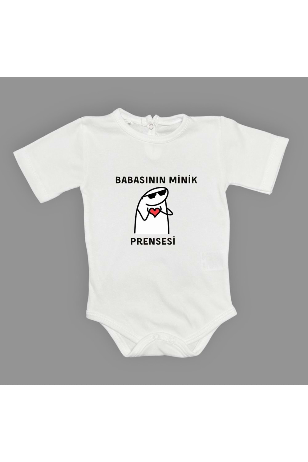 Babasının Minik Prensesi Baskılı Bebek Body Zıbın Çıtçıtlı Badi