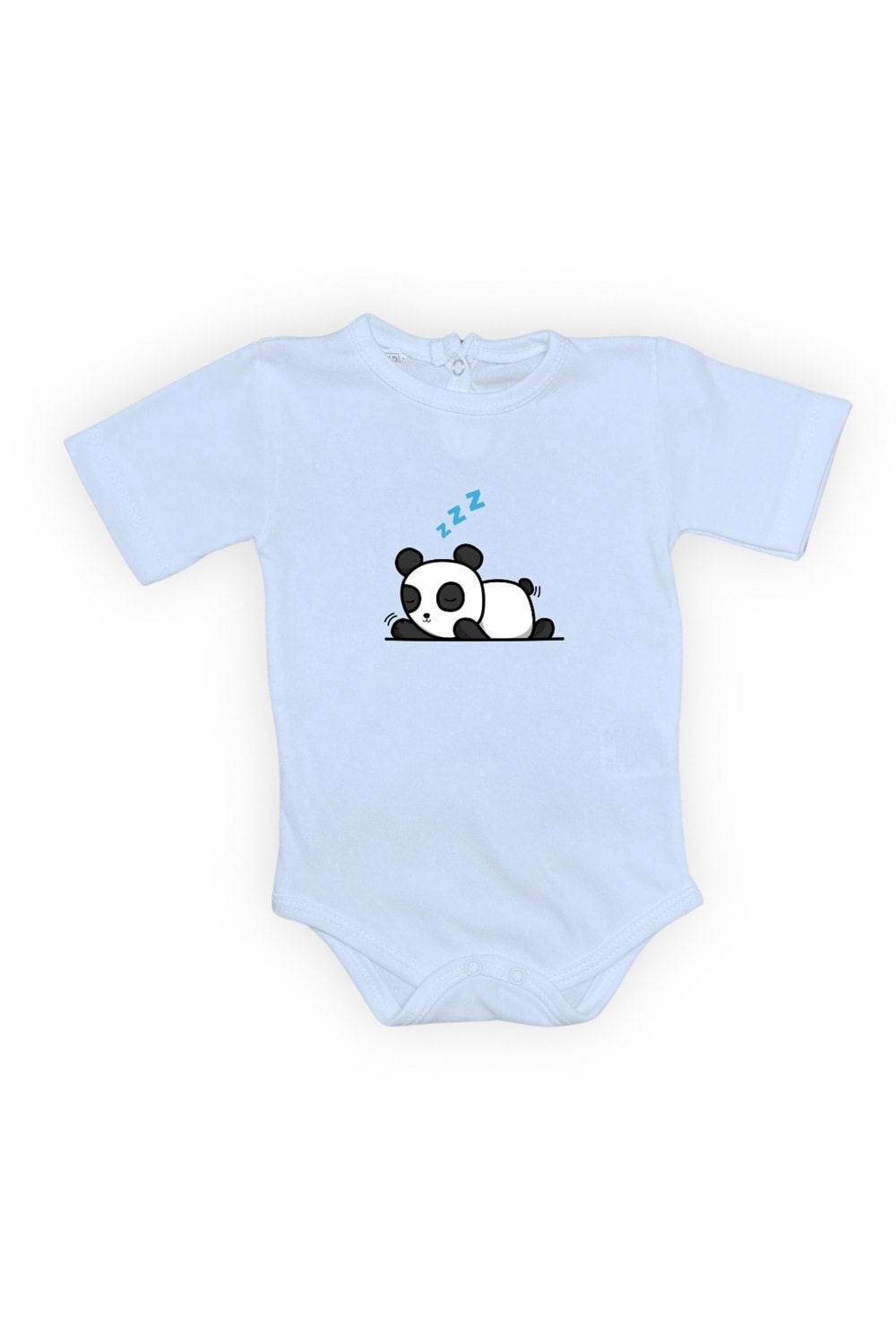 Uykucu Panda Baskılı Bebek Body Zıbın Çıtçıtlı Badi