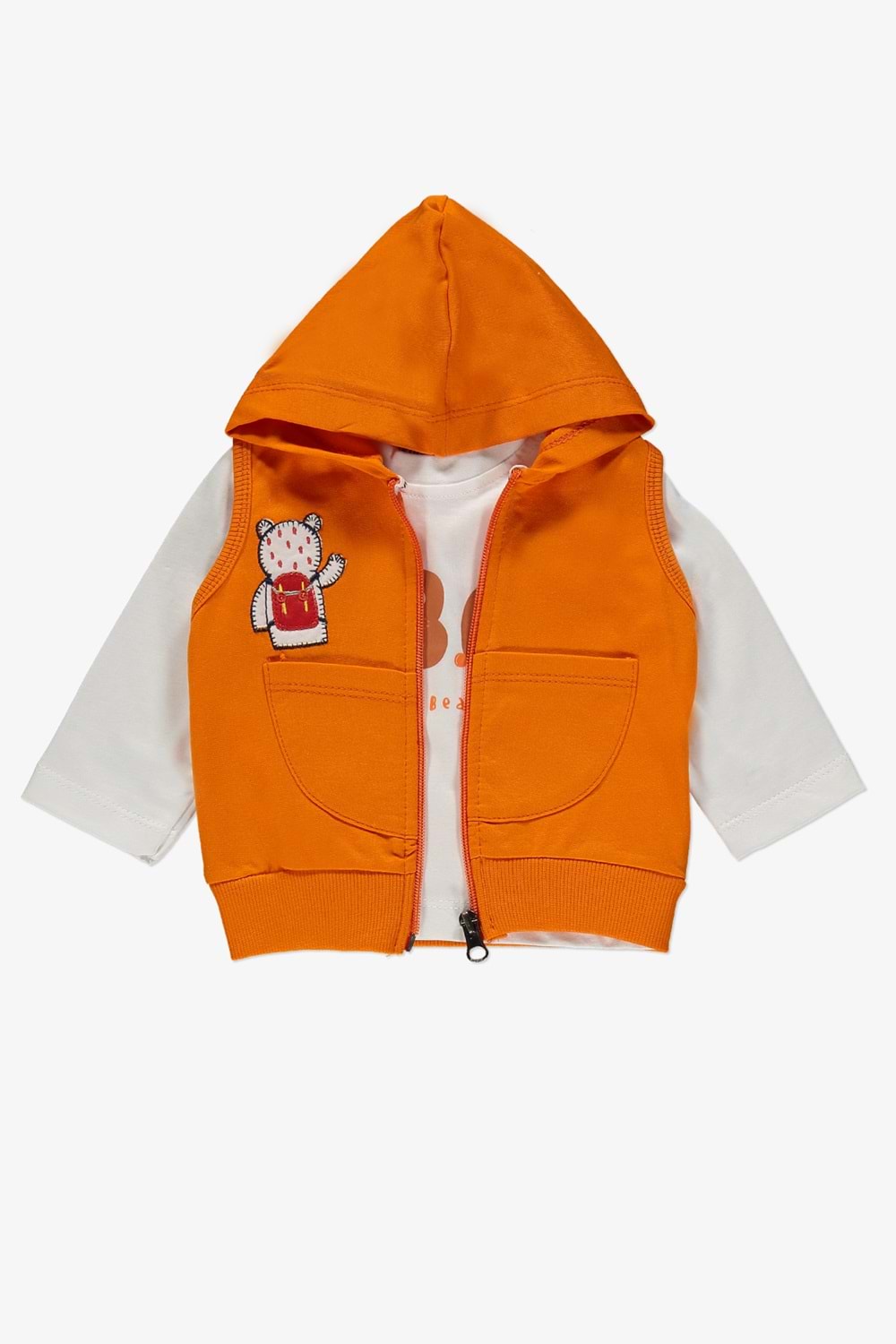 School Bear Cepli Erkek Bebek 2İplik Yelekli Takım MNK14140