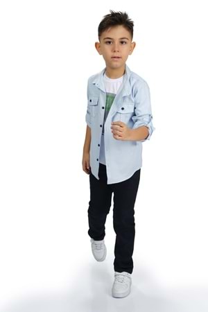 Gömlek , Pantolon , T-Shirt 3Parça Erkek Çocuk Takım MNK1754