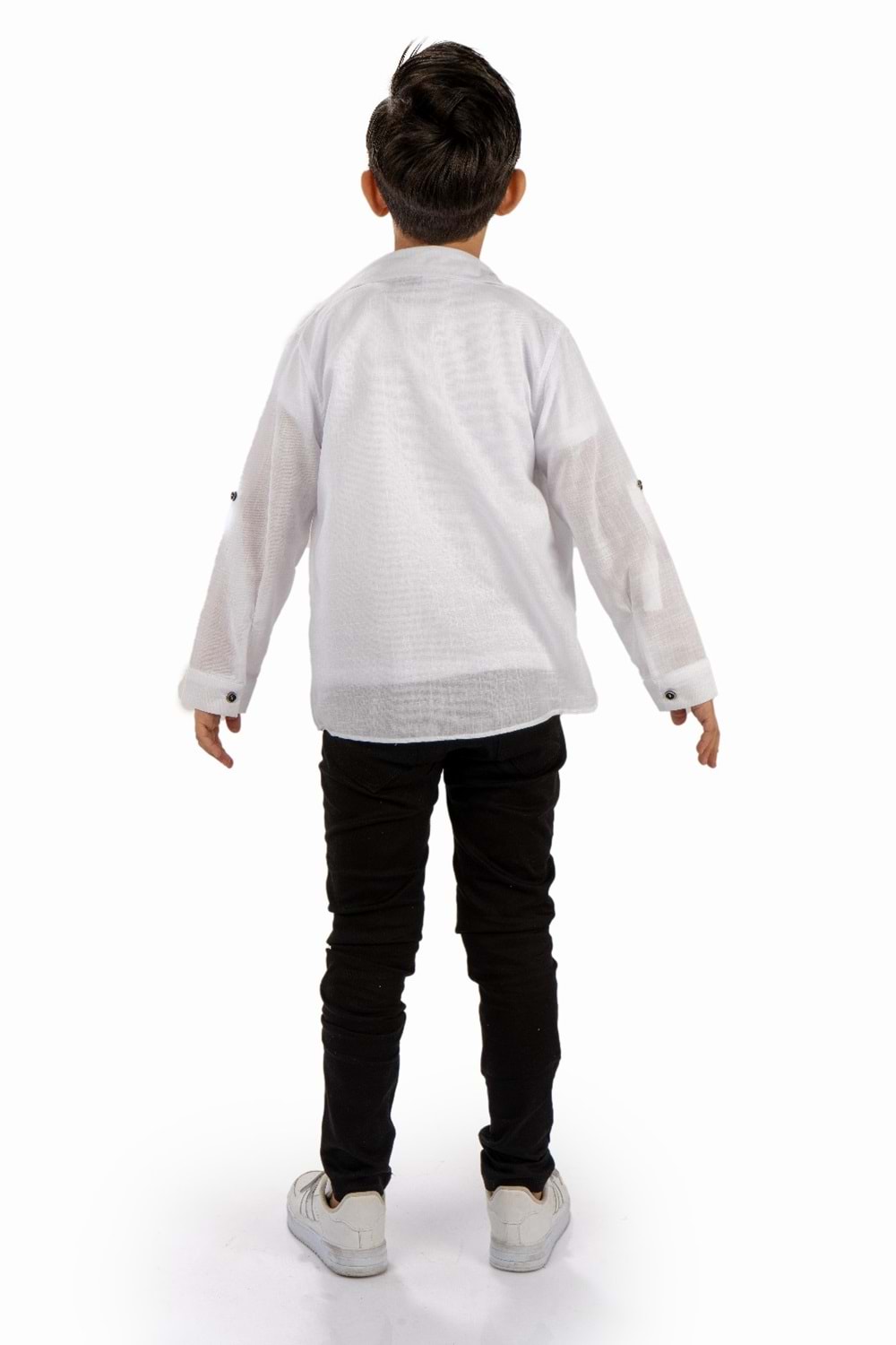 Çift Cepli Gömlek , Pantolon , T-Shirt 3Parça Pamuklu Erkek Çocuk Takım MNK965