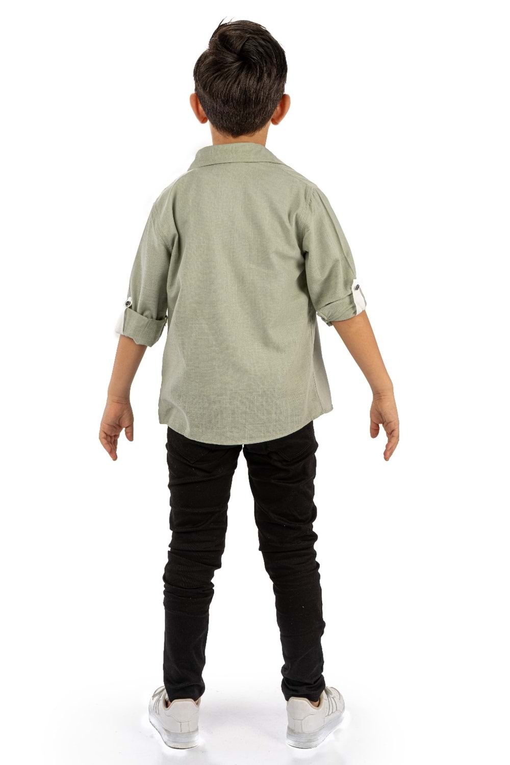 Çift Cepli Gömlek , Pantolon , T-Shirt 3Parça Pamuklu Erkek Çocuk Takım MNK965