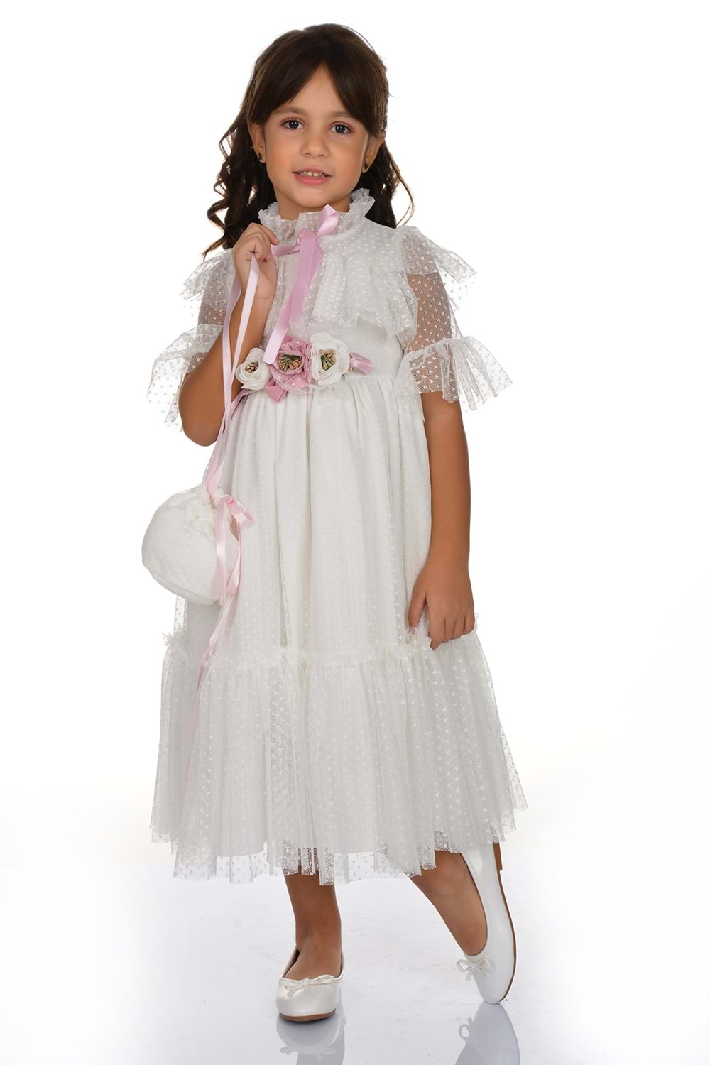 Dantel Vintage Çantalı Elbise MNKA248