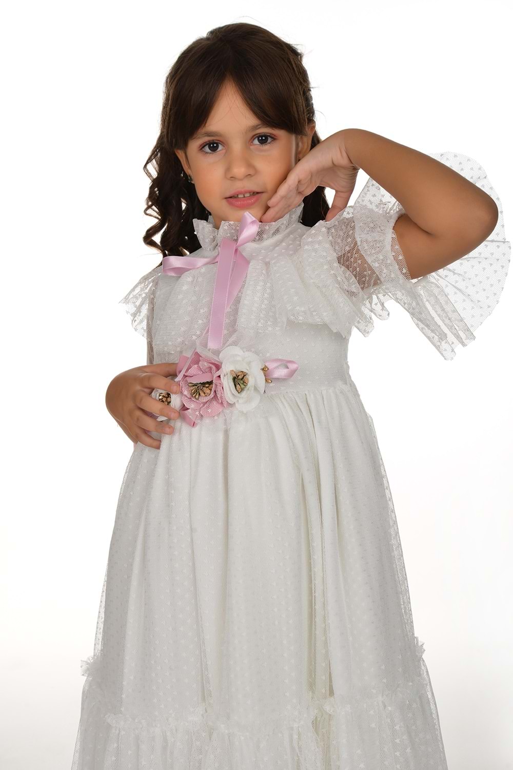 Dantel Vintage Çantalı Elbise MNKA248