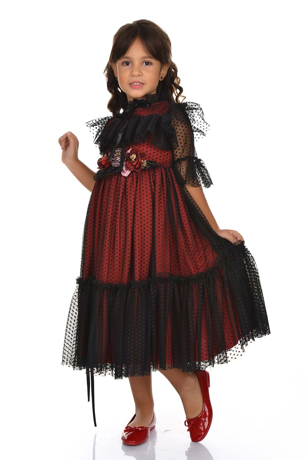 Dantel Vintage Çantalı Elbise MNKA248