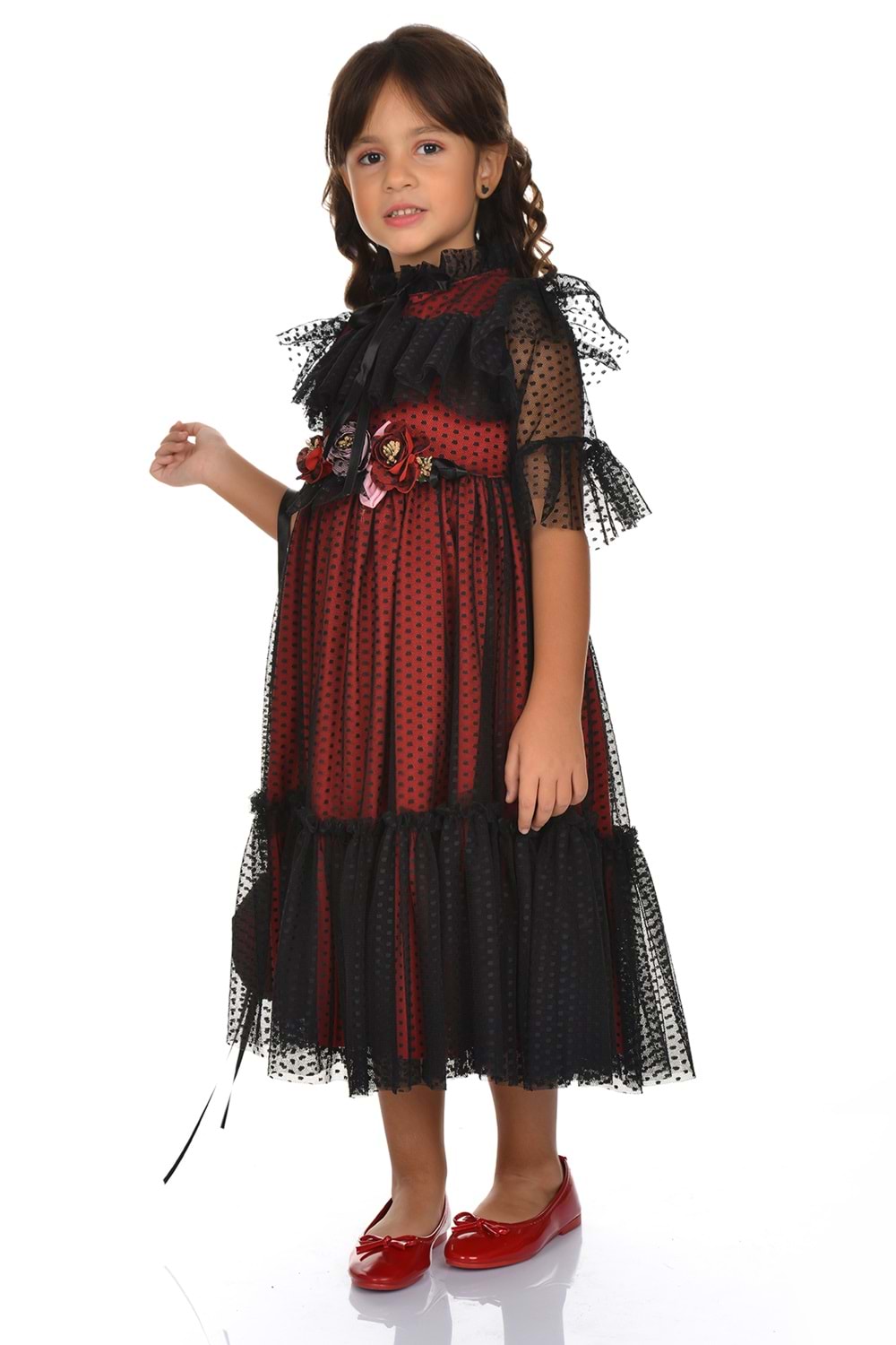 Dantel Vintage Çantalı Elbise MNKA248