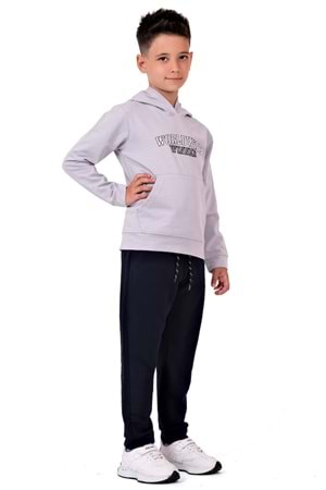 Erkek Çocuk Worldwide Winner Nakışlı Kanguru Cepli Kapüşonlu Eşofman Takımı