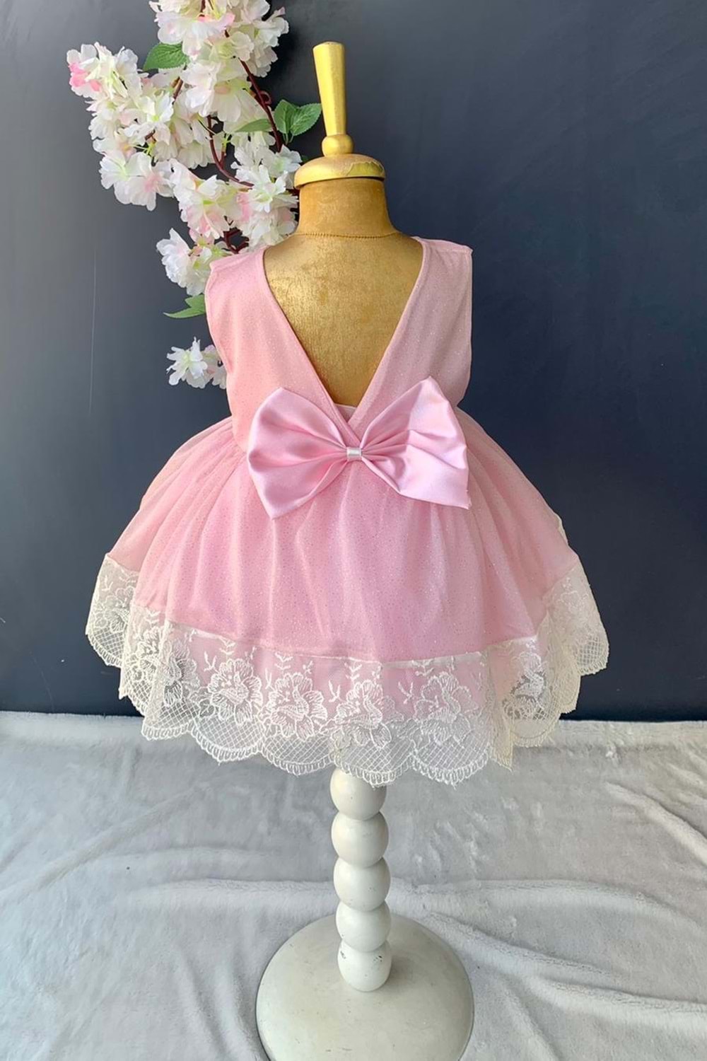 Fistolu Tütülü Kız Bebek Elbise PNPN160