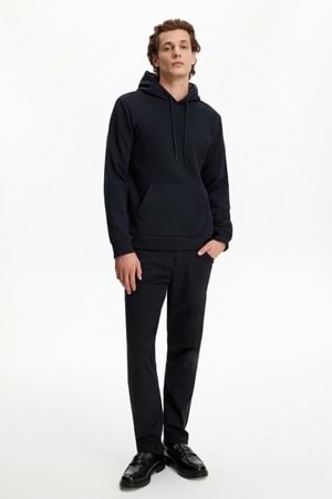 Erkek Sweatshirt Pamuklu Standart Fit Normal Kesim İçi Polarlı 2 İplik Kapüşonlu