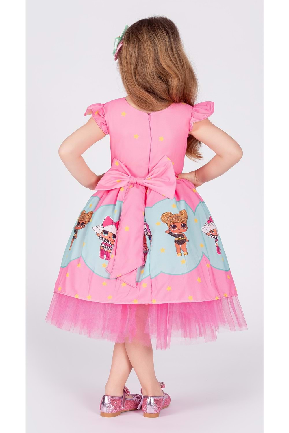 Kız Çocuk Pembe Tütülü Elbise