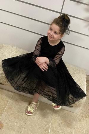 Mnk Siyah Yeni Nesil Dantel Kız Çocuk Elbise